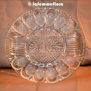 L.E. Smith Glass (clear) Egg or Oyster Plate